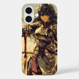 Coque Pour iPhone 16 Imaginaire de chevalier de femme Anime