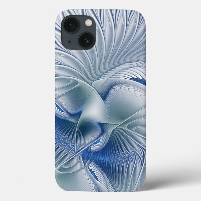 Coques Case-Mate iPhone Imaginaire dynamique tons bleus Abstraits Art frac (Verso)