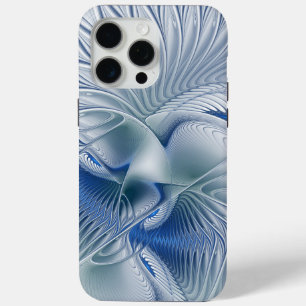 Coque iPhone 15 Pro Max Imaginaire dynamique tons bleus Abstraits Art frac