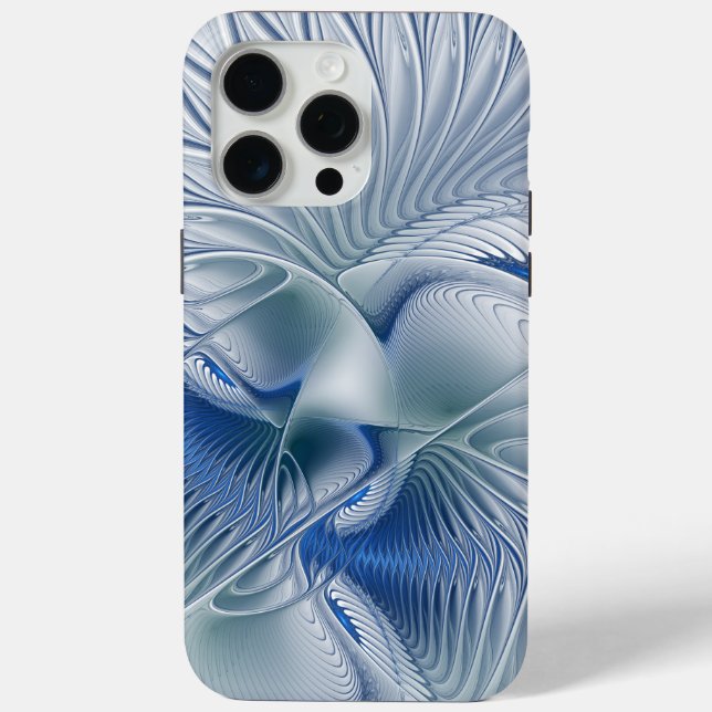 Coques Case-Mate iPhone Imaginaire dynamique tons bleus Abstraits Art frac (Verso)