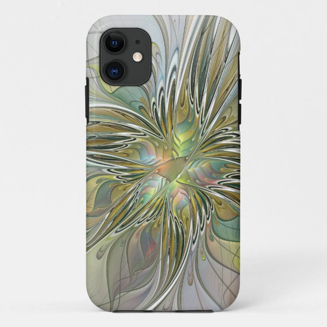 Coques Case-Mate iPhone Imaginaire Floral Fleur Art Fractal Moderne Avec O (Dos)