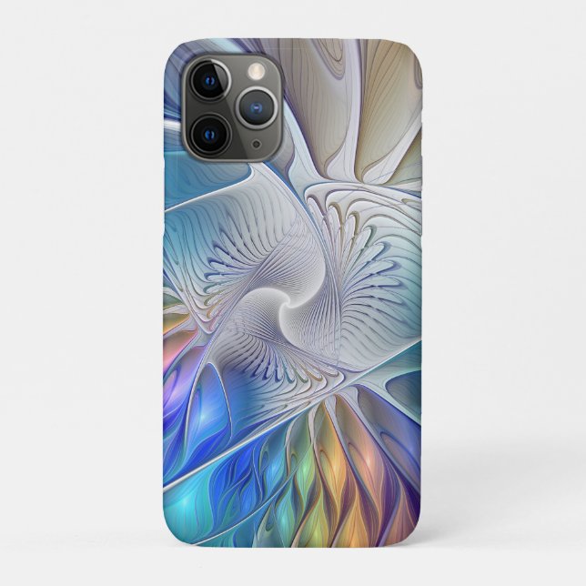 Coques Case-Mate iPhone Imaginaire Floral, Fleur Fractale Abstraite coloré (Dos)