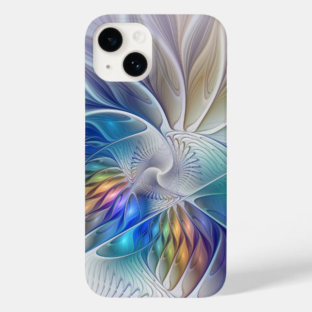 Coques Case-Mate iPhone Imaginaire Floral, Fleur Fractale Abstraite coloré (Verso)