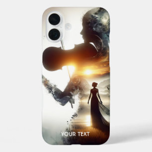 Coques iPhone 16 Plus Imaginaire jolie violon fille soleil