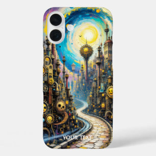 Coques iPhone 16 Plus Imaginaire mignon Abstrait Steampunk City