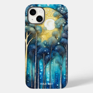 Coque Pour iPhone 14 Plus Imaginaire mignonne lune Abstraite de forêt