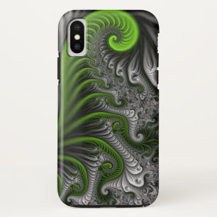 Case-Mate iPhone Case Imaginaire Monde Vert Et Gris Art Fractal Abstrait