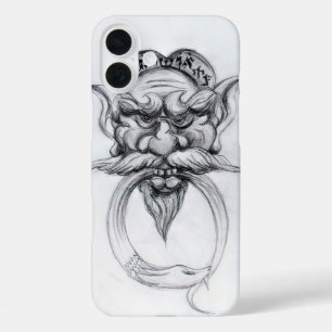 Coques iPhone 16 Plus IMAGINAIRE TAROT/ANTIQUE MASQUE GROTESQUE Noir Bla