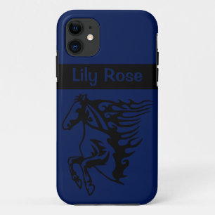 Case-Mate iPhone Case Impact Blue Pony Horse Stallion Bronco Line Art