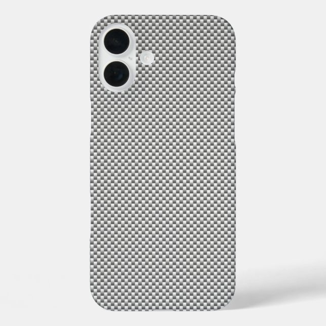 Coques Case-Mate iPhone Impression à la déco en fibre de carbone argent (Verso)