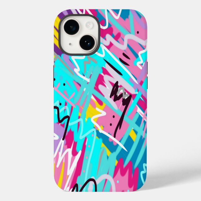 Coques Case-Mate iPhone Impression Abstraite expressive en gras (Verso)