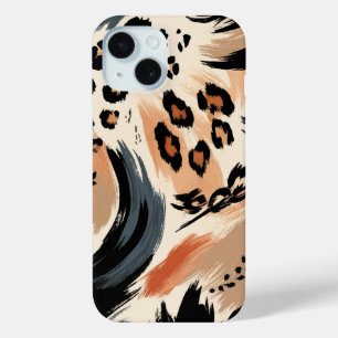 Coque Pour iPhone 15 Impression animalière exotique peinte abstraite lé