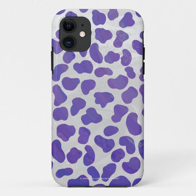 Coques Case-Mate iPhone Impression dalmate violet et blanche (Dos)
