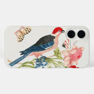 Coque Pour iPhone 16 Impression d'art floral Papillon Oiseau Rose Vinta