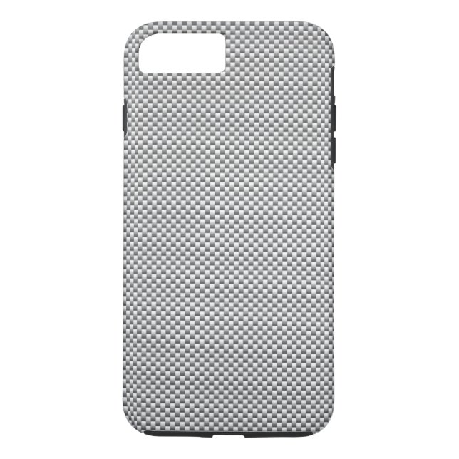 Coques Case-Mate iPhone Impression de fibre de carbone en argent (Dos)