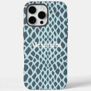 Coques iPhone 16 Pro Max Impression de serpent bleu