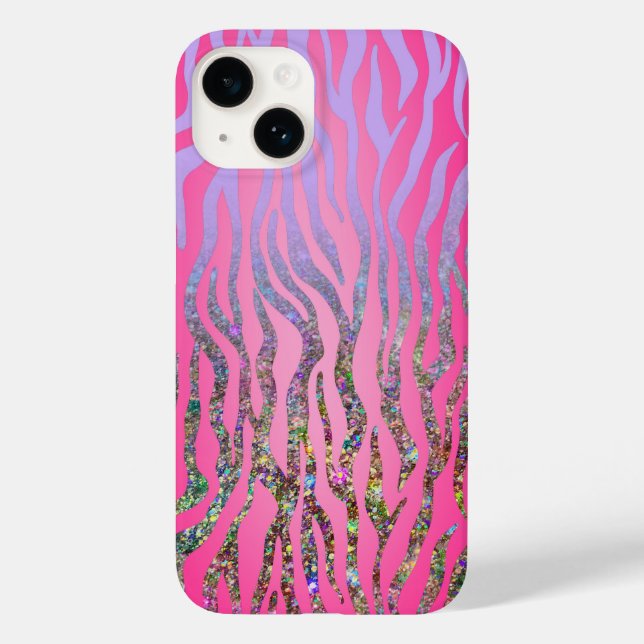 Coques Case-Mate iPhone Impression demi-Parties scintillant rose tigre (Verso)