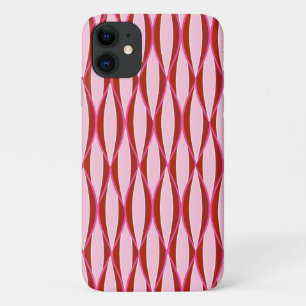 Coques Pour iPhone Impression du ruban du milieu du siècle - rose et