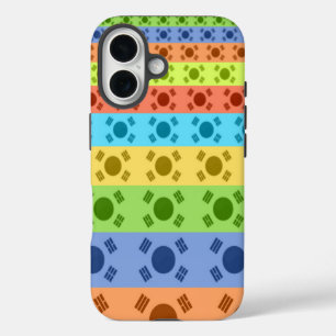 Coques iPhone 16 Impression d'un drapeau coréen multicolore