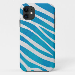 Coque iPhone 11 Impression en bleu et blanc Zebra