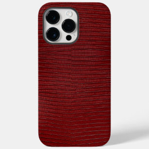 Coque Pour Pour iPhone 14 Pro Max Impression en cuir rouge Lizard