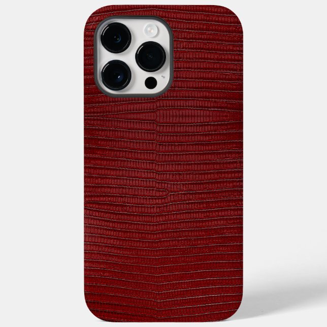 Coques Case-Mate iPhone Impression en cuir rouge Lizard (Verso)