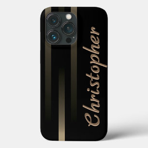 Case-Mate iPhone Case Impression en titane noir et or en acier inoxydabl