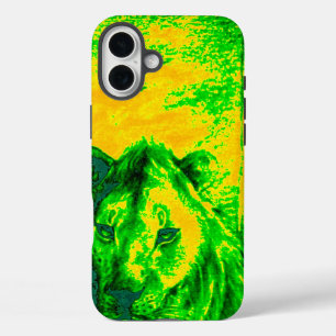 iPhone 16 Plus Case Impression Fluorante Lion Art Vision Night