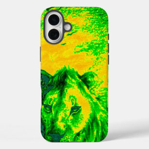 iPhone 16 Plus Case Impression Fluorante Lion Art Vision Night