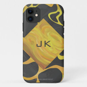 Coques Pour iPhone Impression Giraffe noir et jaune