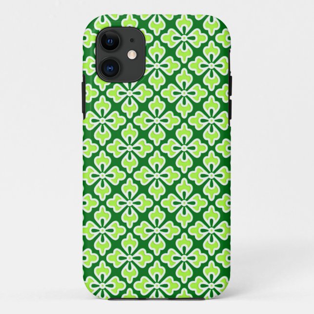 Coques Case-Mate iPhone Impression kimono floral, vert citron et pin (Dos)