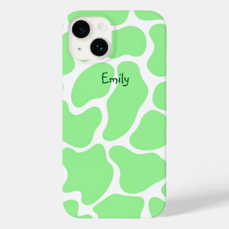 Coque Pour iPhone 14 Impression minimaliste de vache verte