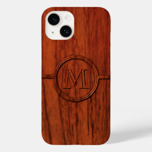 Coques Pour iPhone Impression Monogramme en bois acajou