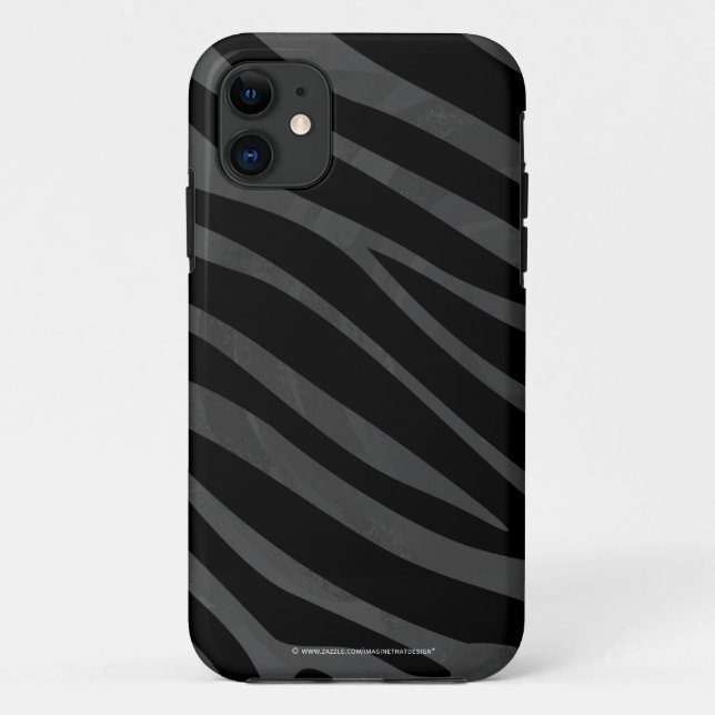 Coques Case-Mate iPhone Impression noire et grise Zebra (Dos)