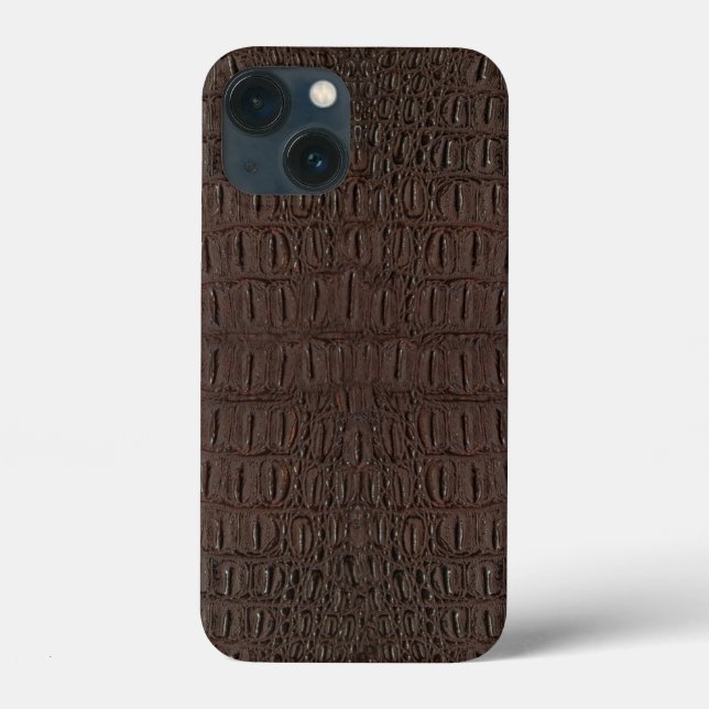 Coques Case-Mate iPhone Impression peau d'alligator marron (Verso)