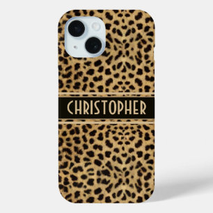 Coque Pour iPhone 15 Impression personnalisée de la peau tache léopard