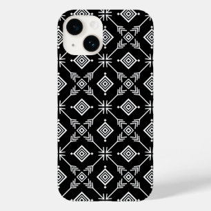 Coque Pour iPhone 14 Impression Tribal Arrow noir et blanc
