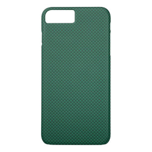 Coque iPhone 8 Plus/7 Plus Impression turquoise en fibre de carbone verte