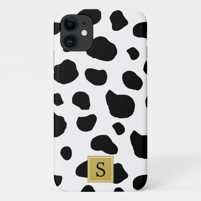 Coques Case-Mate iPhone Impression Vache, Spots Vaches, Noir Et Blanc, Mon (Dos)