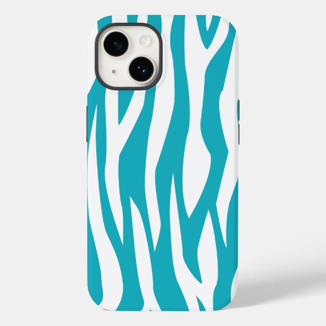 Coques Case-Mate iPhone Impression Zebra Turquoise (Verso)