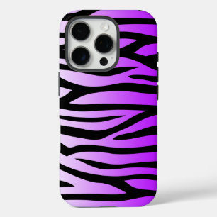 Coques iPhone 16 Pro Impression Zèbre violet et noir