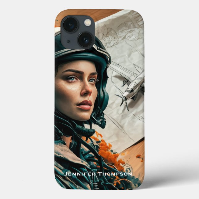Coques Case-Mate iPhone Impressionniste Abstrait, Femme Pilote, Avion en P (Verso)
