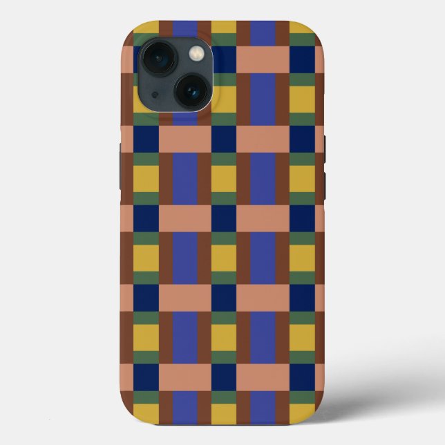 Coques Case-Mate iPhone Imprimante Blue Brown Tan Green Yellow Color Block (Verso)