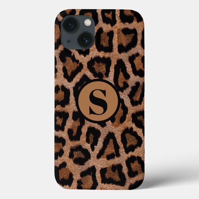 Coques Case-Mate iPhone Imprimé Animal Nom Monogramme Léopard (Verso)