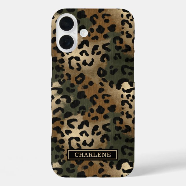 Coques Case-Mate iPhone Imprimé camouflage léopard monogrammé (Verso)