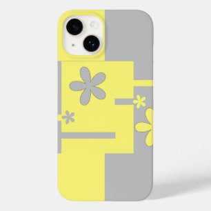 Coque Pour iPhone 14 imprimé gris et jaune,