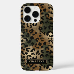 Coques iPhone 16 Pro Imprimé Léopard Camo Monogrammé