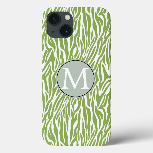 Coques Case-Mate iPhone Imprimer Safari vert Zebra (Verso)