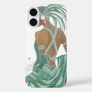 Coque Pour iPhone 16 Imprimer vintage Ladies Gogo Green Art