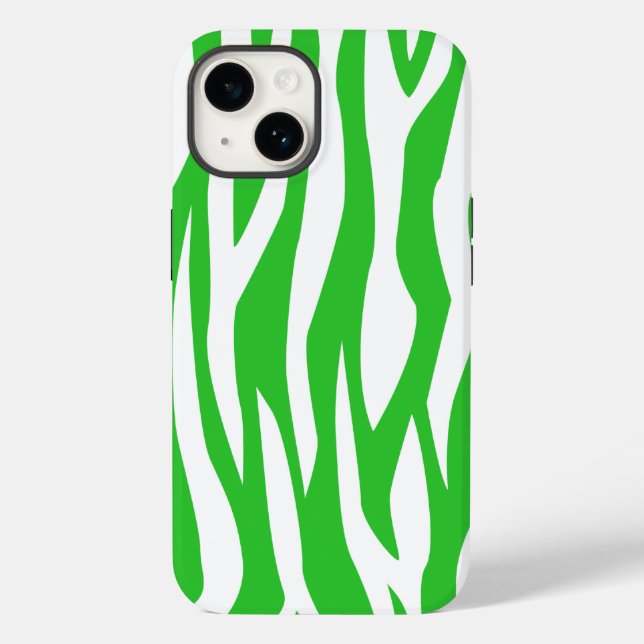 Coques Case-Mate iPhone Imprimer Zèbre vert citron (Verso)